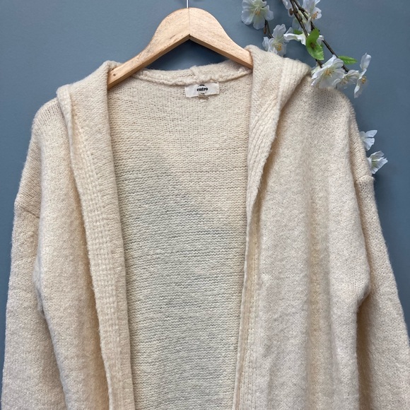 Entro Women’s Sweater Beige Long Cardigan Pockets Hood Size Small[N] - Picture 2 of 6